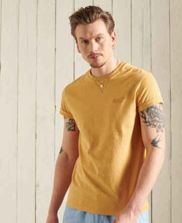 Pánske tričko Vintage Logo EMB Tee SUPERDRY žlté