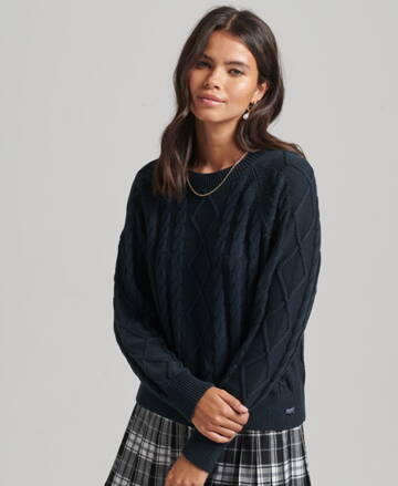SUPERDRY pulover tmavomodrý 