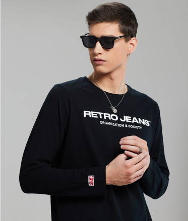  PÁNSKE TRIČKO S DLHÝM RUKÁVOM čierne